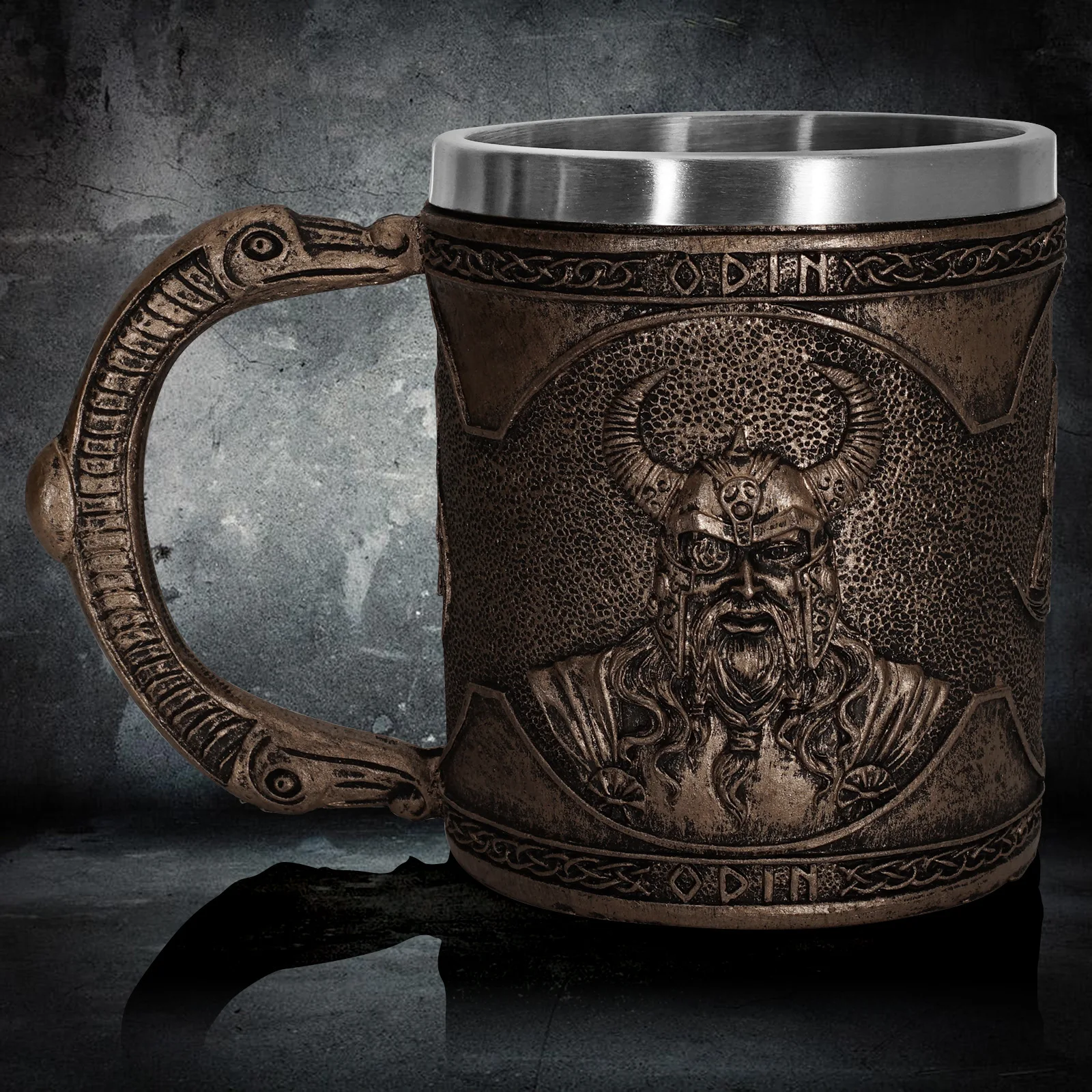 Viking Thor Odin Stainless Steel Beer Mug Bar Halloween Christmas Gift