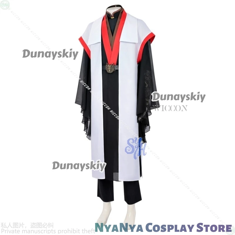 Anime The Scum Villain's Self-Saving System Cosplay Luo Binghe rsiBranco Preto Estilo Chinês Uniforme Hanfu Festa de Halloween