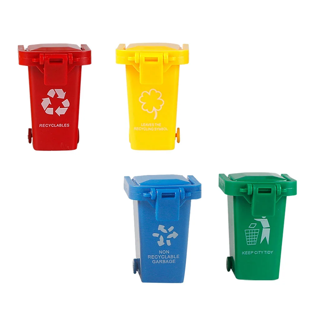 Garbage Toy Can Trash Mini Truck Bin Cans Kids Miniature Curbside Sorting Recycle Vehicles Desk Bins Game Tiny Boy