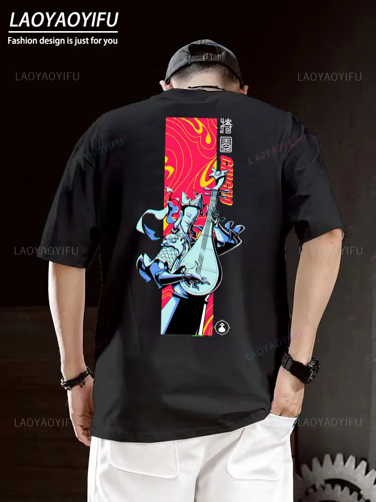Camiseta con estampado de los cuatro Guardianes Celestiales para Hombre y mujer, Camisa de algodón de alta calidad, estilo chino, Ropa clásica