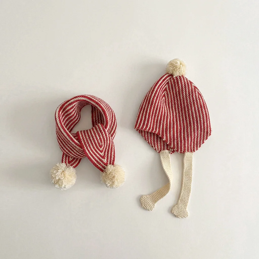 2-6T Children's Hat and Scarf Set Winter Warm Baby Neck Warmer Hat Kids' Scarves Set Girls Knitted Hat - view 5
