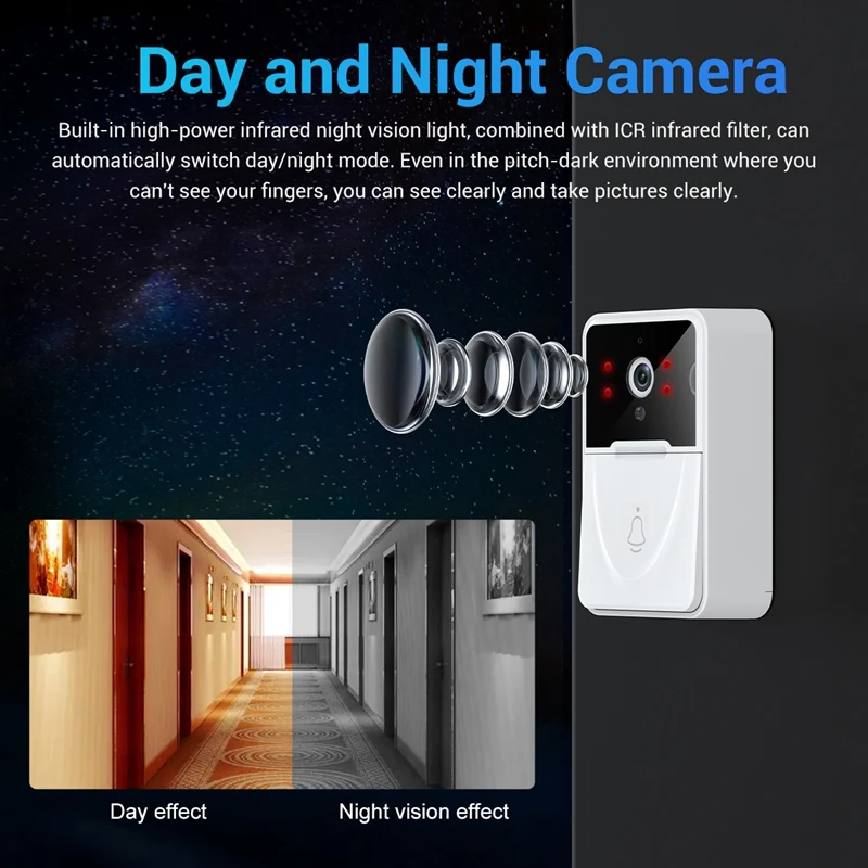 X3 Smart Video Doorbell Wireless Wifi Video Home Monitoring Night Vision Intercom Doorbell Support Mobile App Viewing