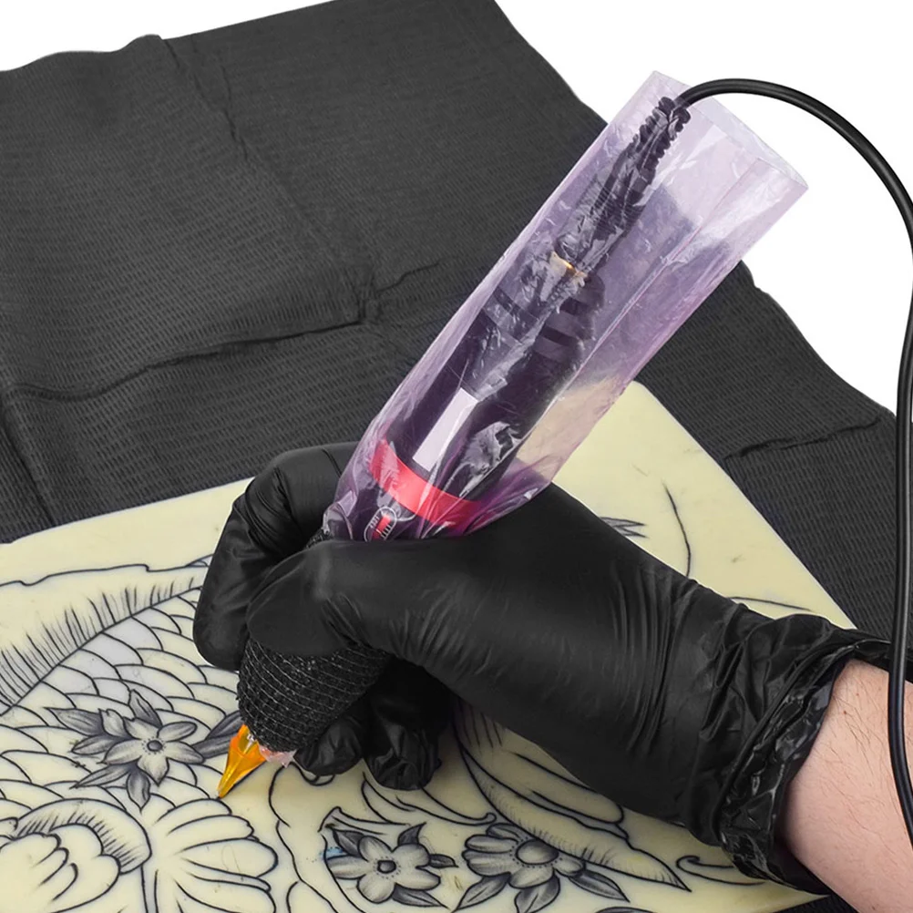 

200Pcs Pink Tattoo Pen Covers Disposable Plastic Wraps 65cm X 19cm Versatile Use for Nail Salon Supplies Tattoo Cord Covers