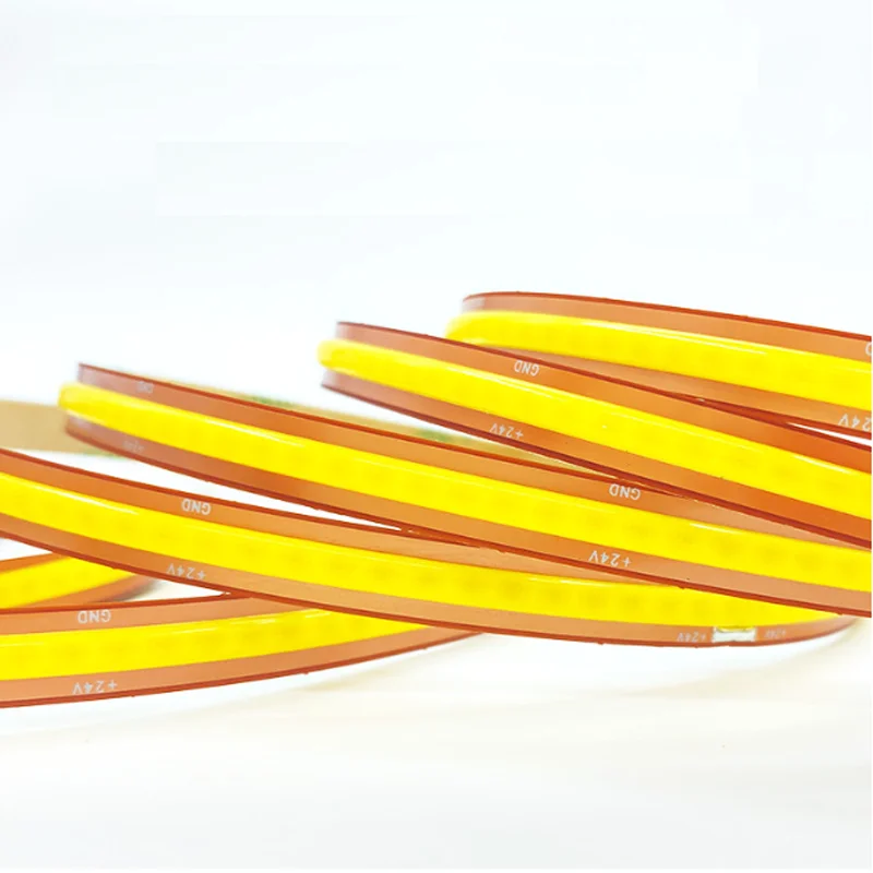 5m 12v 24v Free Cut Copper Soft Flexible COB Tape LED Strip 528 LED/m RA90 Linear Light 3000K 4000K 6000K Ceilling Cabinet  Wall