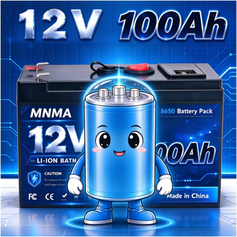 lithium storage battery with BMS guard, RV camping fishing boat, solar power, large capacity outdoor power pack