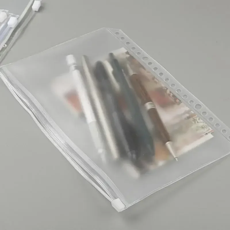 Conveniente PVC trasparente A5 A6 A7 Tasche raccoglitore Cartelle trasparenti con cerniera per raccoglitore per notebook a 6 anelli Raccoglitore per file Rapporti