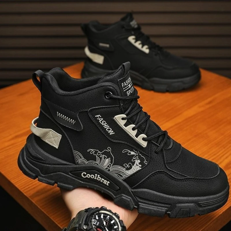 

Мужская прочная рабочая походная обувь с высоким берцем, весна-осень 2024, хит продаж, водонепроницаемая, противоскользящая, износостойкая, спортивная мода