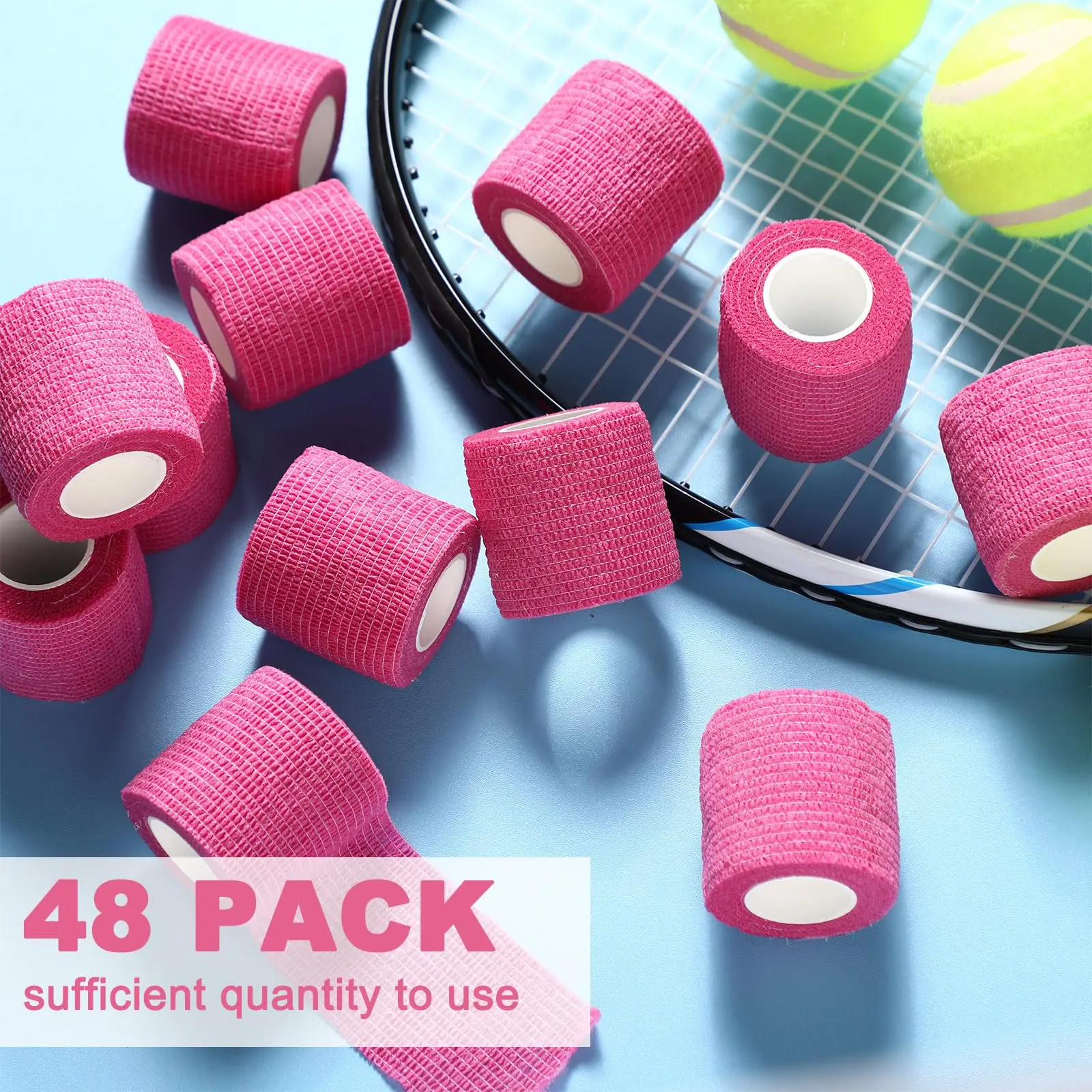 48/24/12/6/3 Pink Tattoo Grip Bandage Cover Wraps Tapes Nonwoven Waterproof Self Adhesive Finger Protection Tattoo Accessories