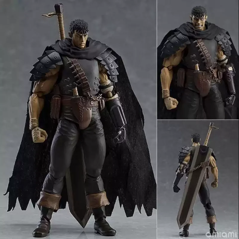 16cm Anime Berserk Guts Black Swordsman #359 Repainted Edition Action Figure Pvc Desktop Model Ornaments Toy Birthday Gift
