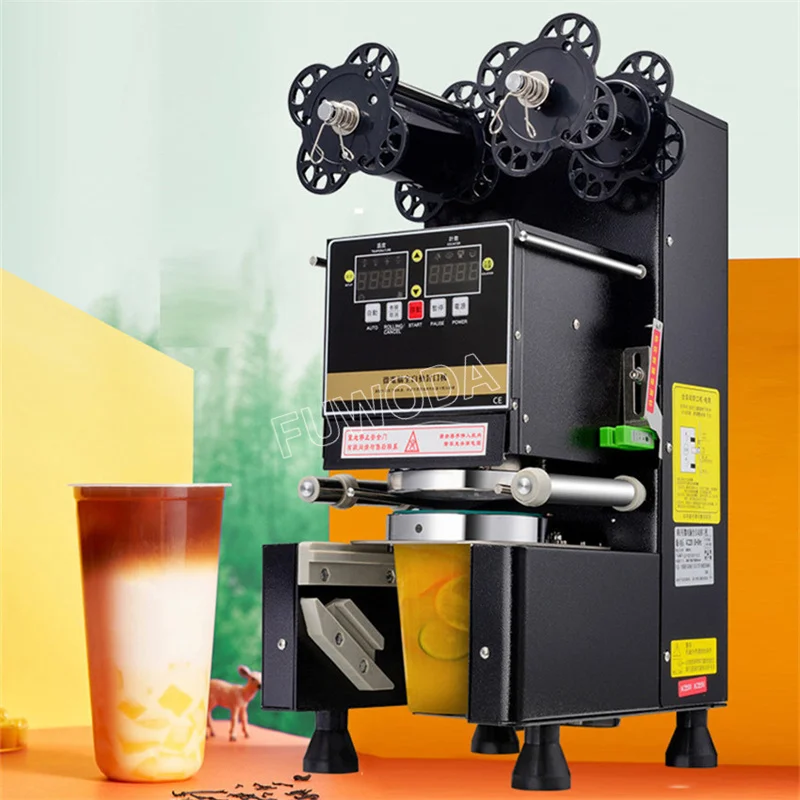 Milk Tea Drink Cup Plastic Paper Cup Sealing Machine Electric Automatic Sealer 9/9.5cm Bubble Coffee Tea Sealing For Business