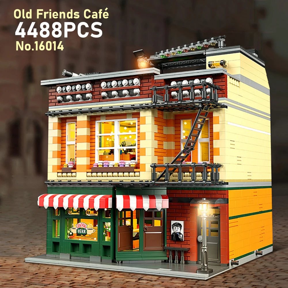 

Friends Cafe Lighting Edition Street Series Model Assembly Small Particles Building Blocks Toy for Adults and Kids