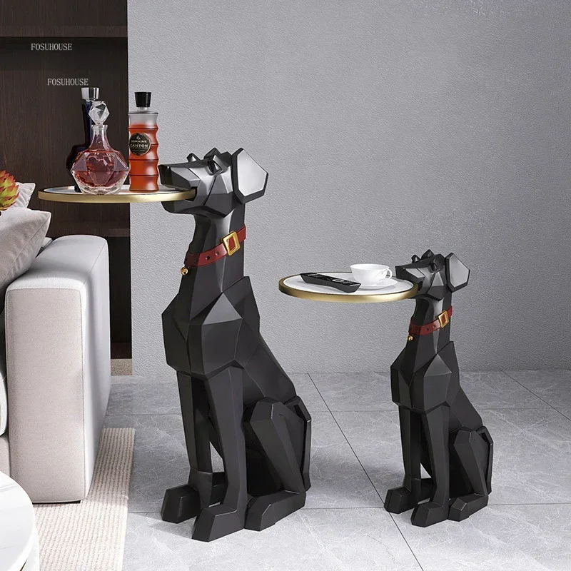 الشمال الفاخرة المنزل طاولات القهوة أثاث غرفة المعيشة الإبداعية أريكة طاولة جانبية السرير الجداول مصمم الطابق الكلب طاولة القهوة م #2