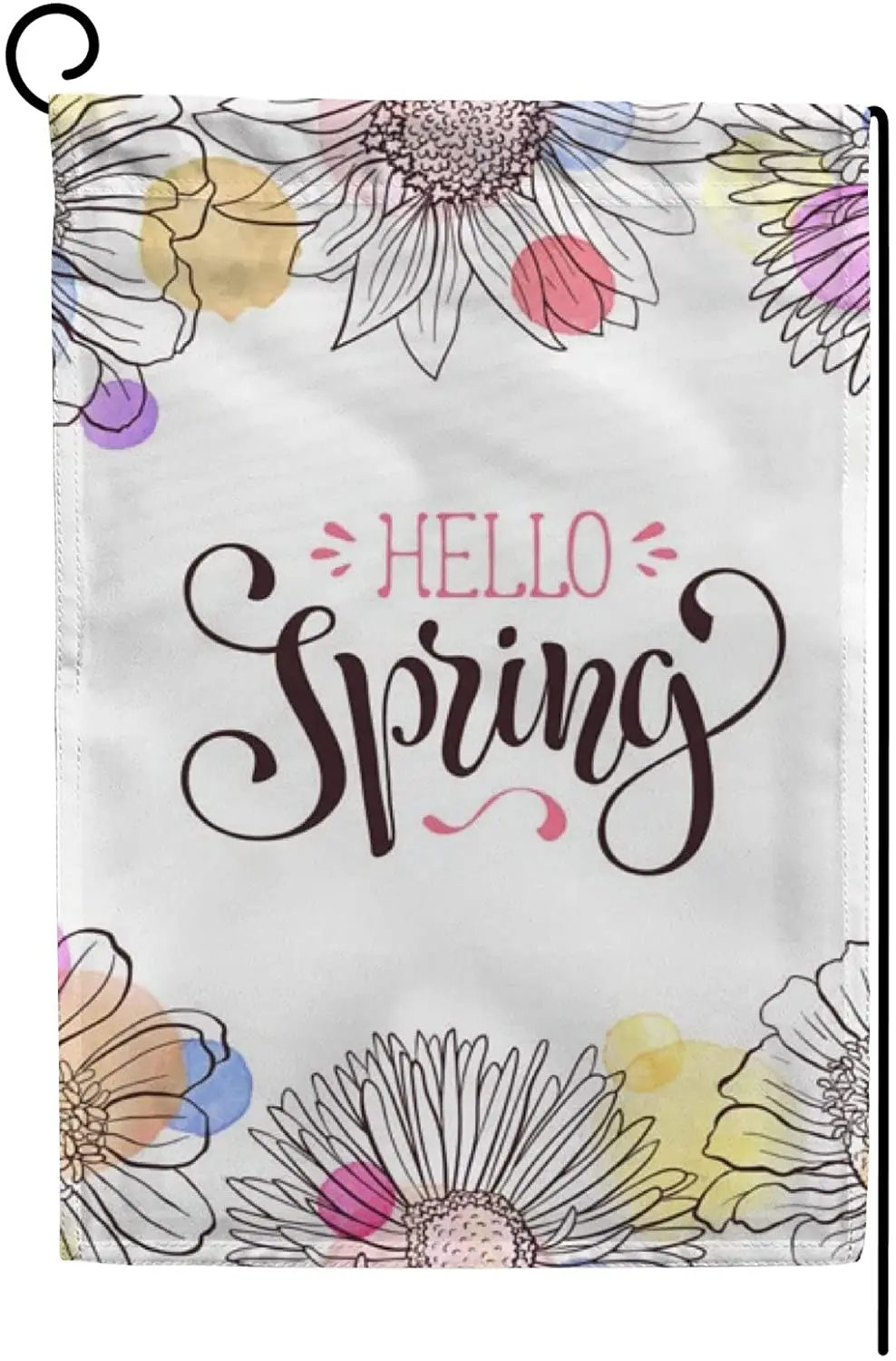 Vantaso Spring Floral Flowers Garden Flag House Flags Hello Welcome Home Yard Banner for Outside Flower Pot Double Side Print Ba