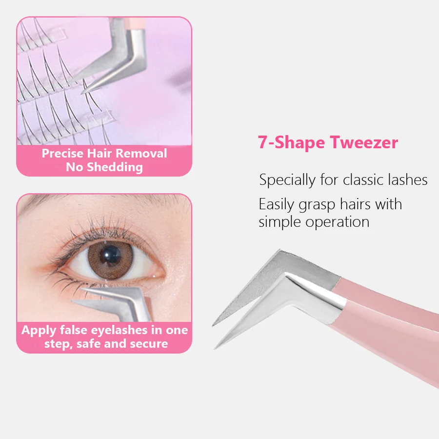 High Precision False Eyelashes Tweezer for Lash Extensions, Nail Rhinestones Pick Up, With Cute Strawberry Design