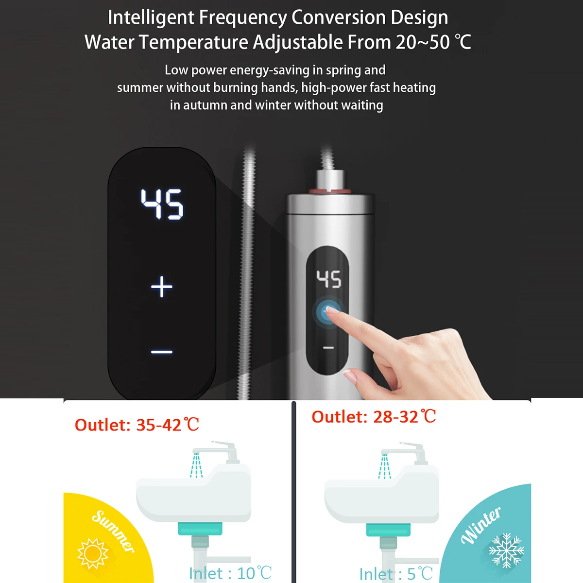 Fudeer 給湯器電気インスタント給湯器シンク用ステンレス鋼給湯器シンク下 5500 ワットキッチン用