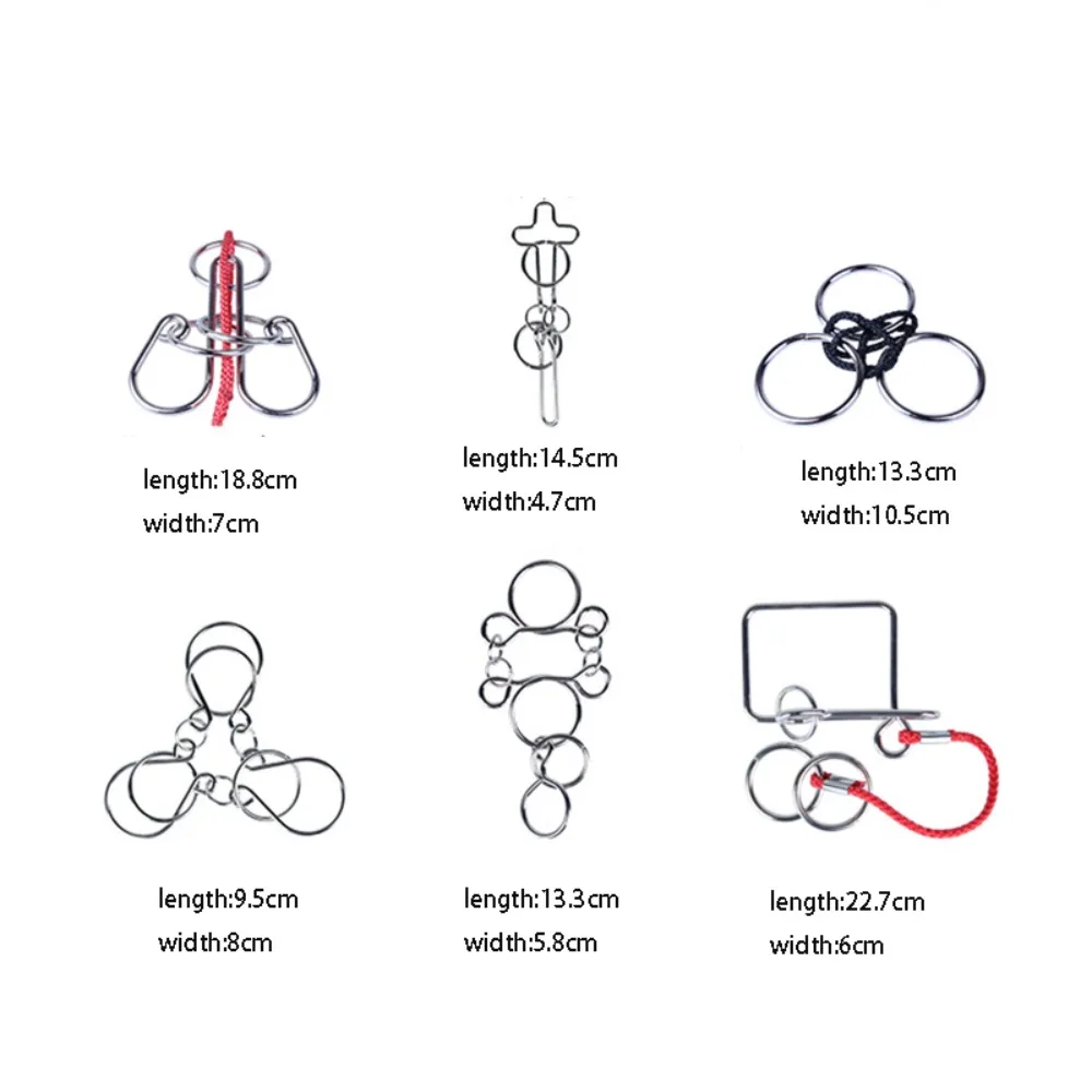 Und Erwachsene Brainteasers Spiele Kognitionsspiele Entwicklungsspielzeug Interaktive Spiele 3D-Metallpuzzle Brain Teaser-Puzzles