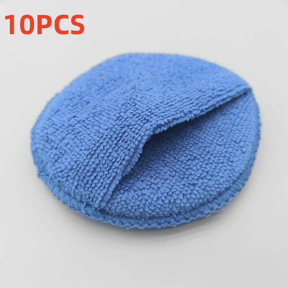 10/1 Stuks 5-Inch Microfiber Wax Applicator Pad Ultra Zachte Auto Polijsten Spons Met Vinger Pocket auto Care Polish Schuim Spons