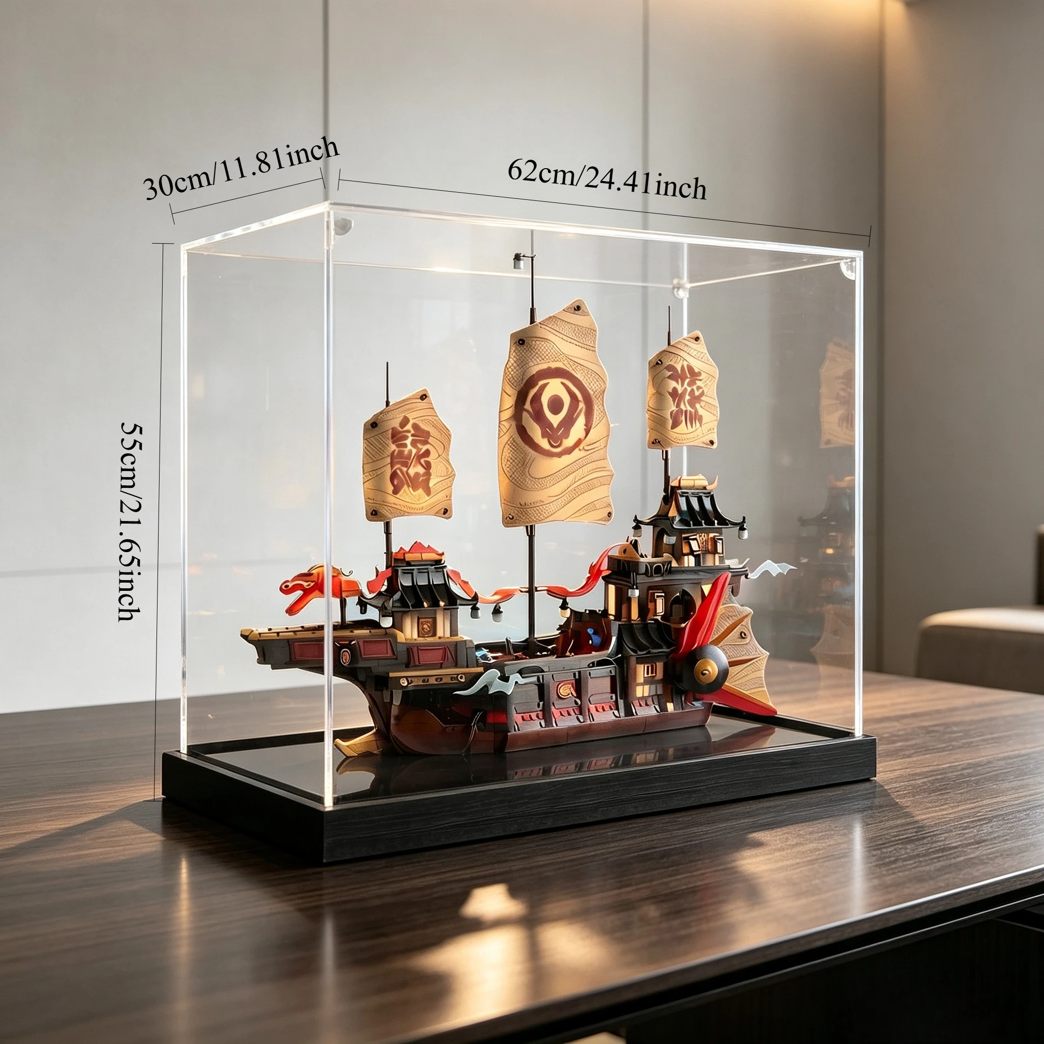 Acrylic Display Case For Lego 71848 Temple of Endless Waves Gift Ship, Dustproof Transparent Display Box(Excluding the model)