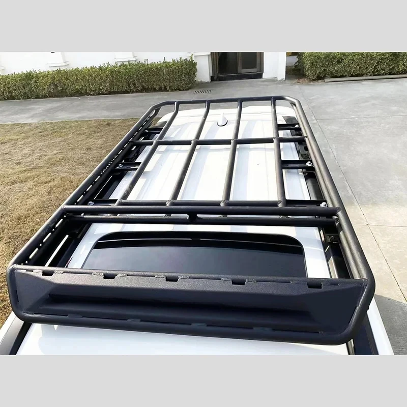 Heavy Duty Custom Manganese Steel Univeal Fit Black Steel Roof Rack Basket SUV Cargo
