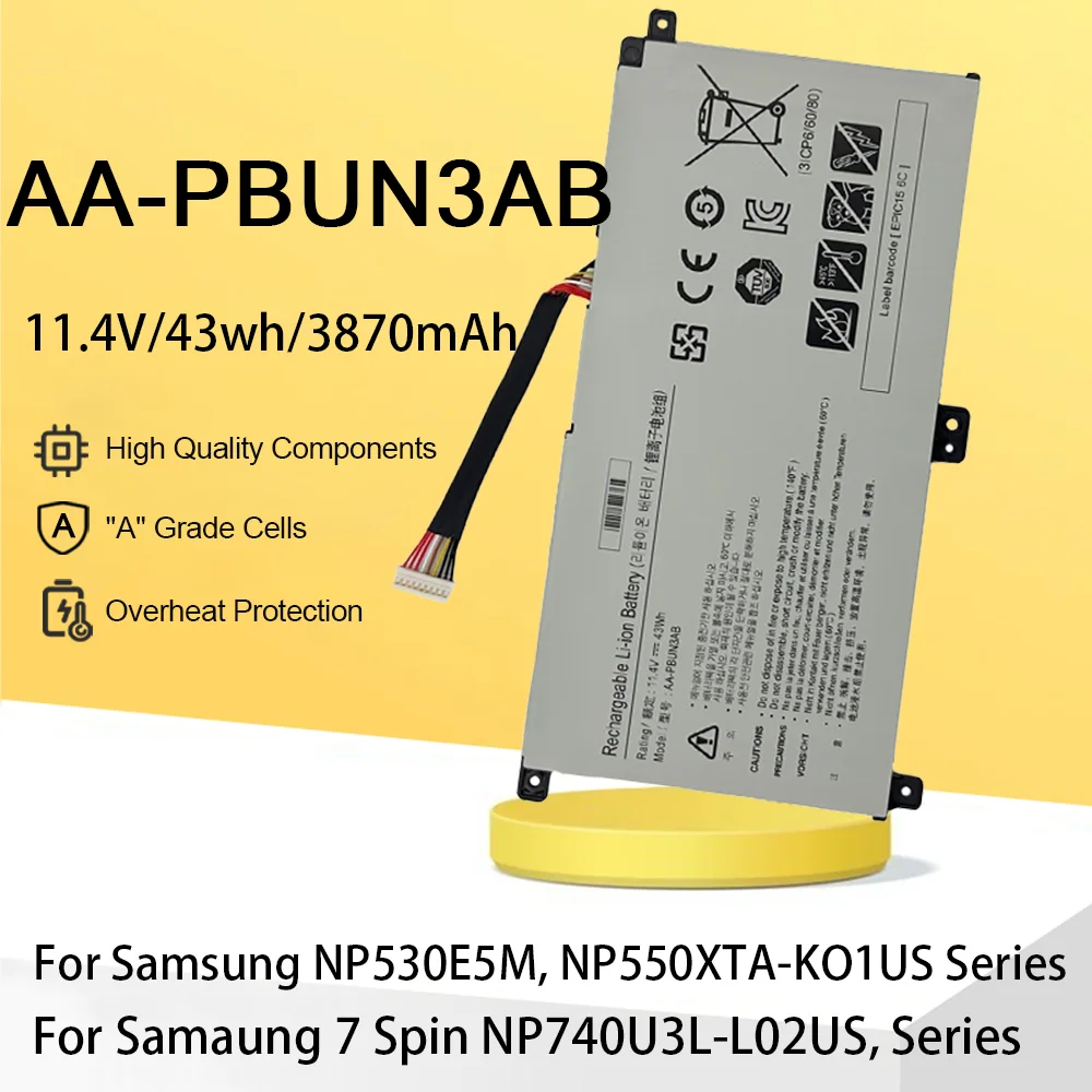 

AA-PBUN3AB AA-PBUN3QB Аккумулятор для ноутбука Samsung 7. BA43-00377A NP740U3L-L02US NP740U3M-K01US NP800G5M 800G5M NP740U5M
