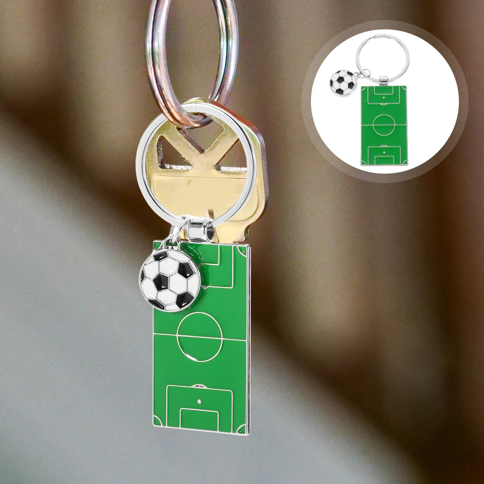 

2pcs Football Field Keychain Bulk Soccer Sports Gift Party Favors Adorable Keyrings Creative Pendant Bag Decor