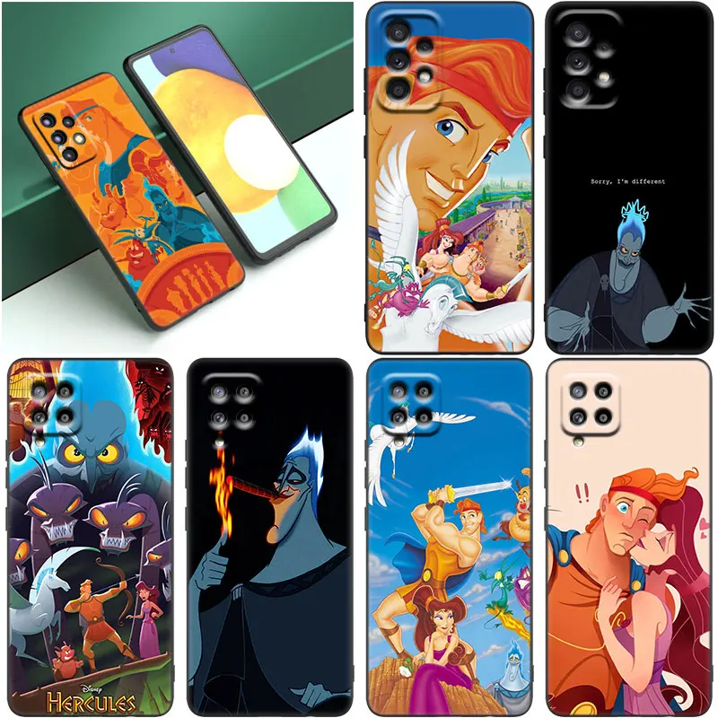 Disney Hercules Black Case For Samsung Galaxy A53 A52S A73 A12 A13 A72 A32 A33 A22 A23 5G A21S A31 A50 A51 A70 A71 Phone Cover