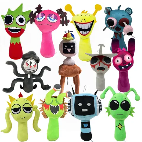 Sprunki Plush Toys Sprunki Plush Doll Sprunki Game Cartoon Pillow Kids Birthday Gifts Stuffed Dolls Christmas Gift