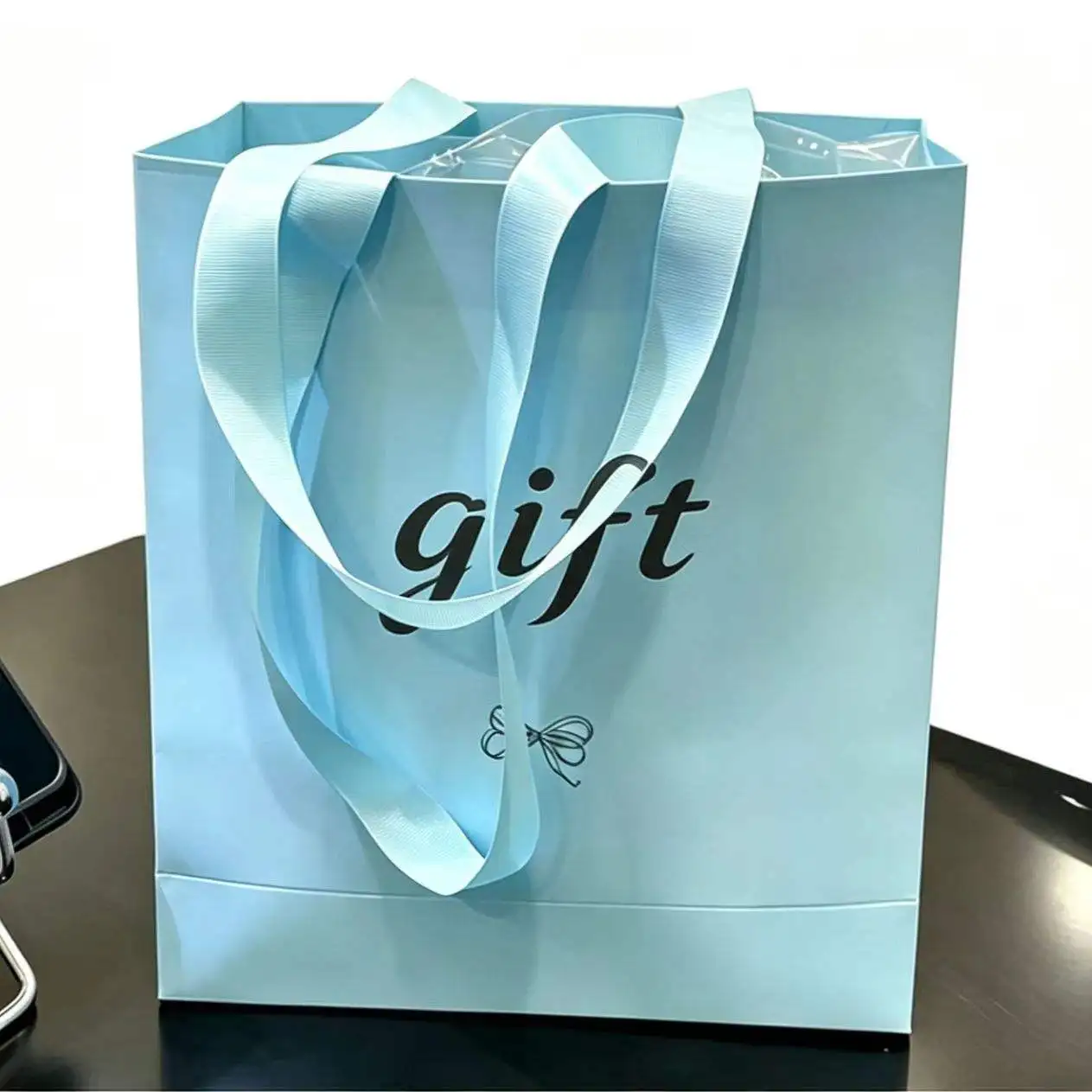 Custom Logo White Paper Shopping Tote Bag Luxury Gift Packaging Bag For Clothing Store Cosmetics Promotion