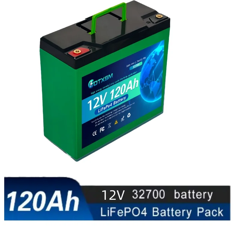

LiFePO4 32700 12V 120AH battery has 100msrv rechargeable lithium iron phosphate solar off-grid battery.