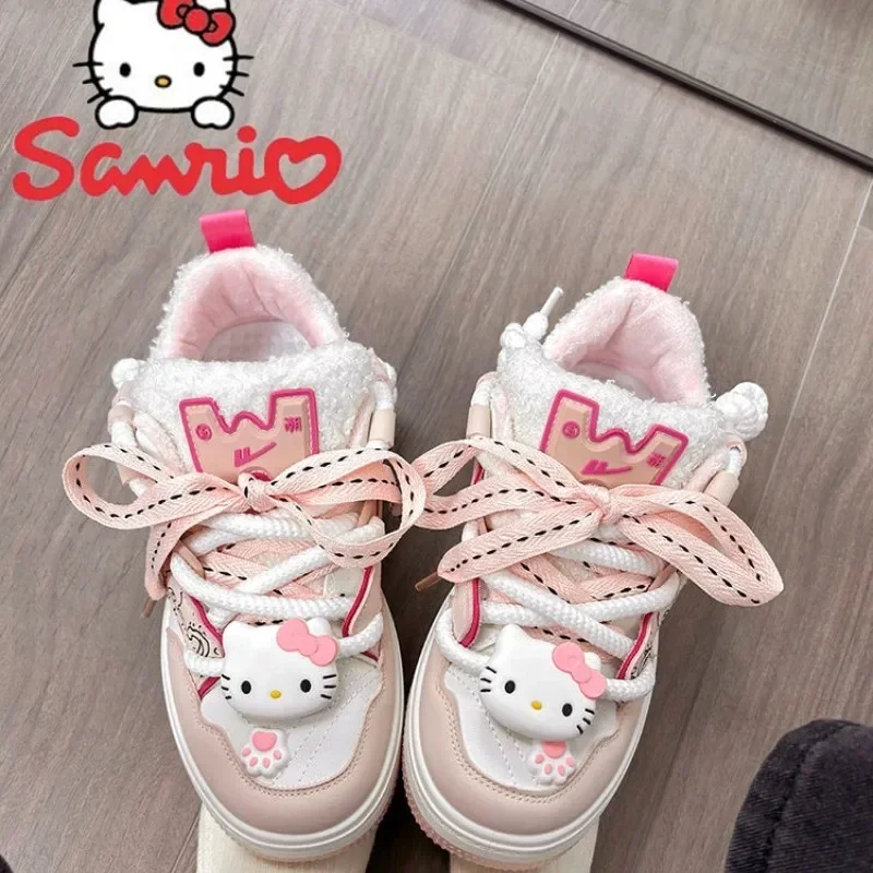 New sanrio Hello kitty kawaii creative anime character autumn and winter women's shoes cute personalized cartoon casual sneakers