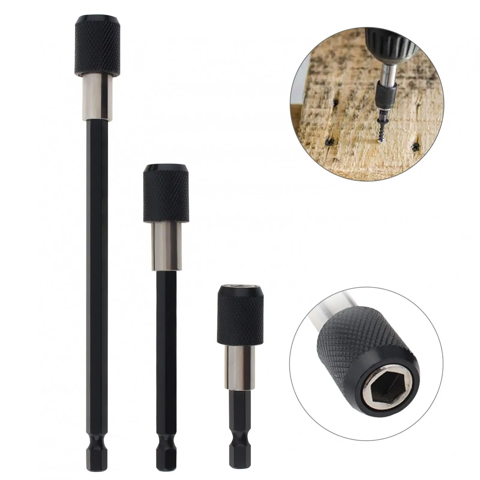 5pcs/set 1/4-Inch Drill Bit Extension Set Flexible Drill Bit Extension Shaft Quick Change Magnetic Screwdriver Bit Holder
