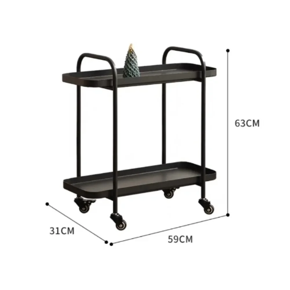 Nordic Small Cart Sofa Side Table Movable Small Coffee Table Living Room Modern and Simple Bedroom Storage Rack Side Table image 4