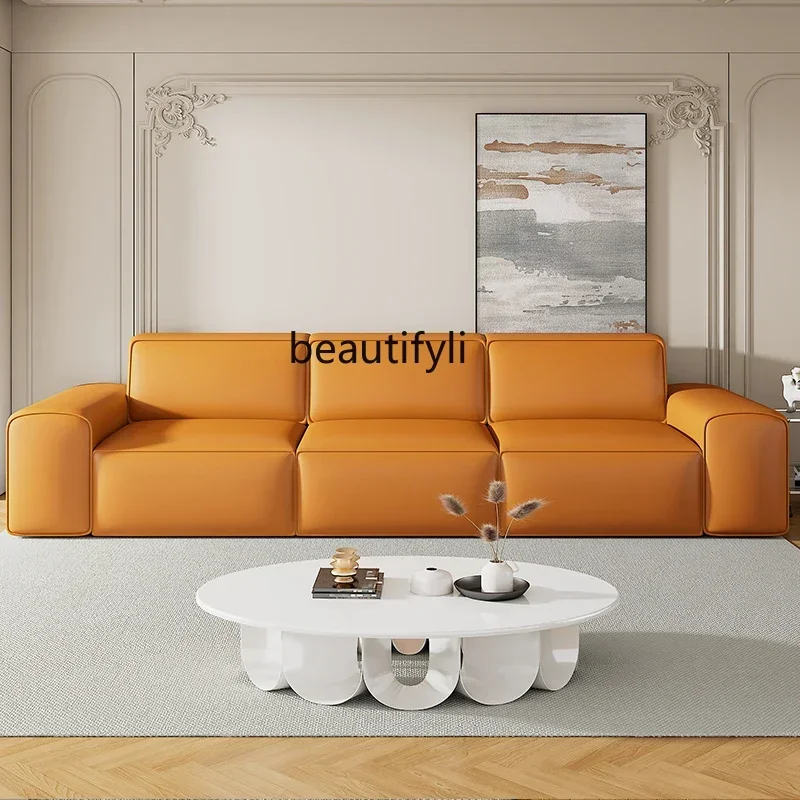 

Italian Minimalist Electric Sofa Bed, Silicone Leather, Multi-Functional, Straight Row, Living Room