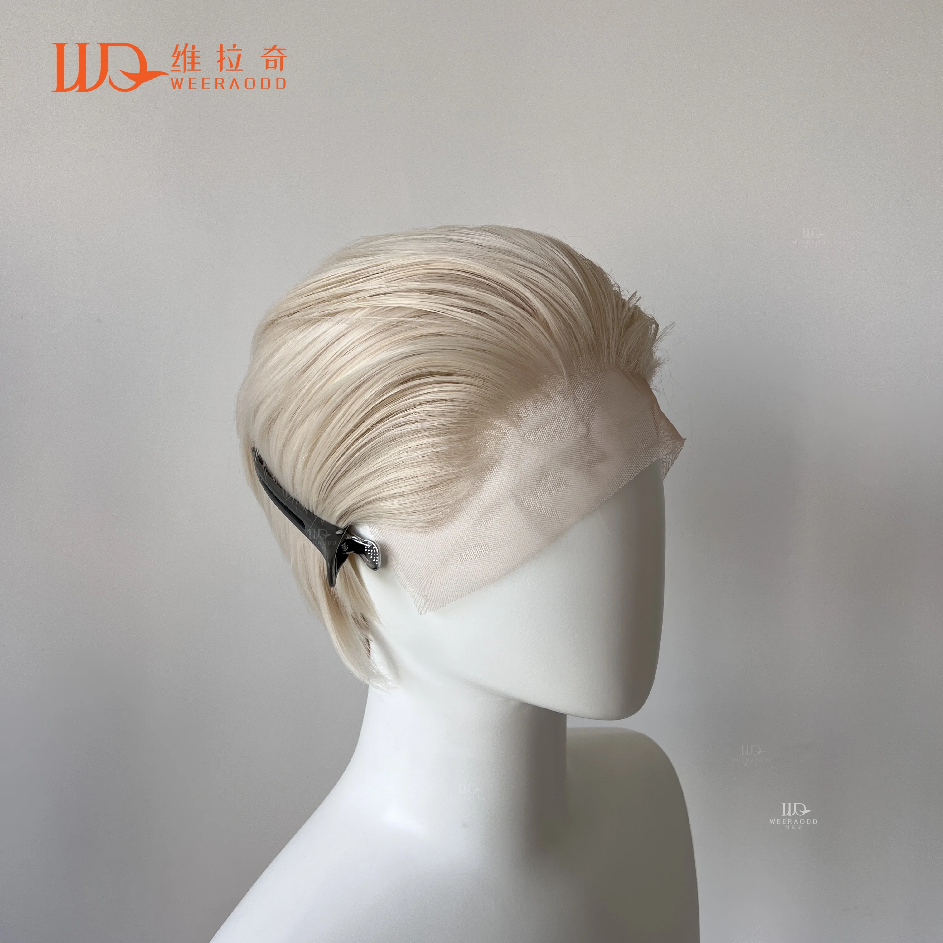 White Gold Lace Front Wigs for Men Short Bob Cut Synthetic Hair 13x4 Lace Front Wigs for Women Free Part Natural Hairline 150%
