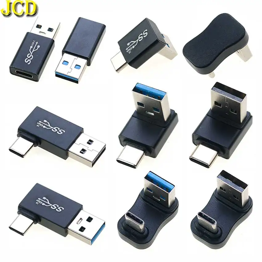 JCD USB A auf Typ-C Stecker Adapter Datenverlängerungskabel Adapterstecker USB 3.1 OTG Laptop Konverter Stecker 5/10 Gbit/s Übertragung