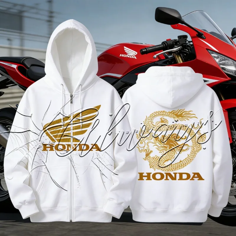 

Новая модная толстовка Honda 2026 года с узором дракона для мужчин-энтузиастов мотоспорта, специальная толстовка для мотоциклистов по бездорожью