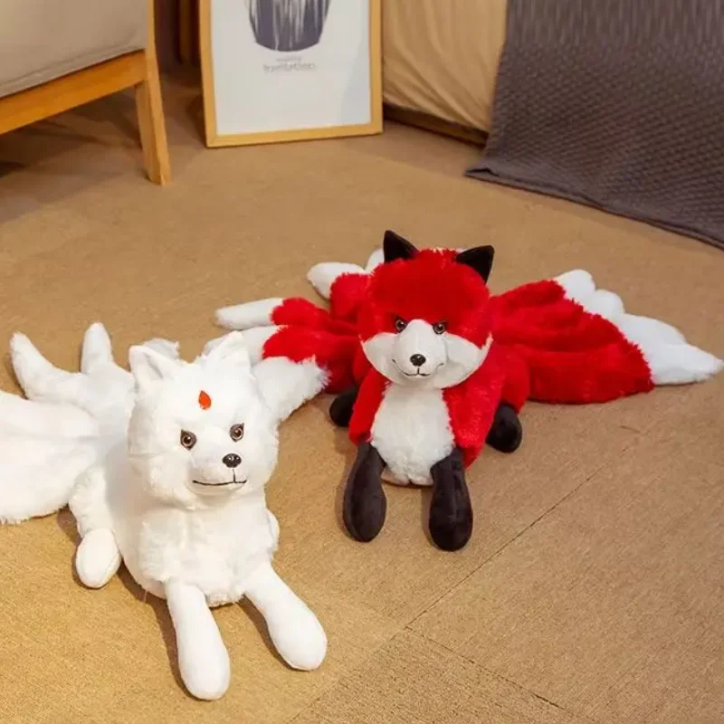 

Фигурка феи, девять хвостов, лиса, плюшевые игрушки, чучело, девятихвостые красные куклы Кицунэ, креативный подарок, реалистичные лисы, животные, декоративная игрушка