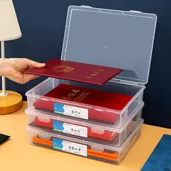 S/M/L Transparent Classification File Box A4 Portable Folder Plastic Storage Box Portable 2024 Office School Teacher Student
