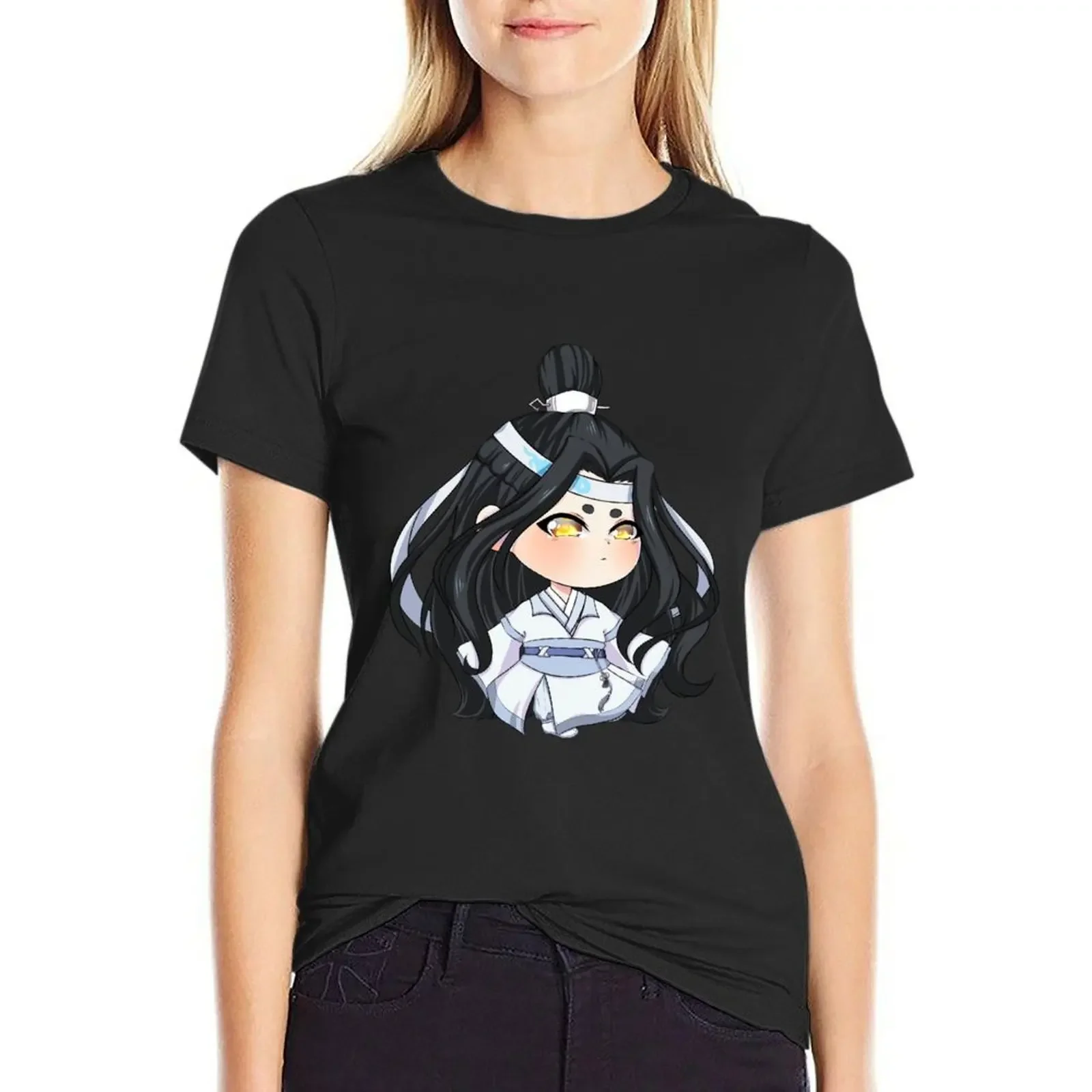 

Lan Zhan Chibi T-Shirt korean fashion customs design your own vintage clothes funny t-shirt dress for Women graphic