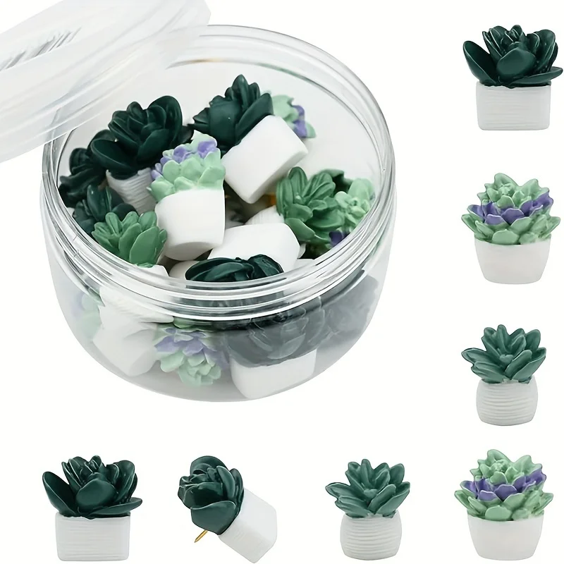 20 piece set of succulent thumbnails, bulletin board pins, cork boards, photo walls, bulletin boards, and plant decorations for