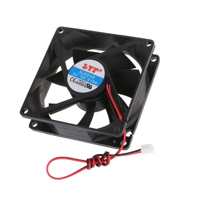 80mm Gleitlager Silent Lüfter DC 12V 2Pin 8025 DC Bürstenlosen Ruhig für 3D Drucker PC Computer fall Fan Drop Verschiffen