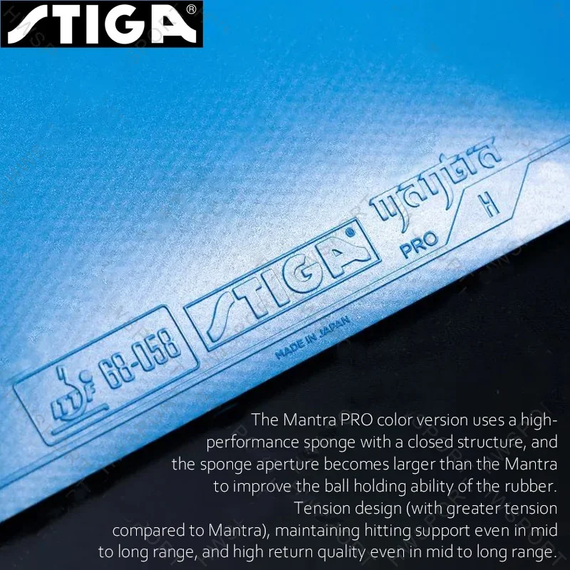 오리지널 STIGA Mantra Pro 다채로운 탁구 고무 비 끈적 끈적 탁구 고무 시트 Mantra Pro M/H 블루/퍼플/핑크