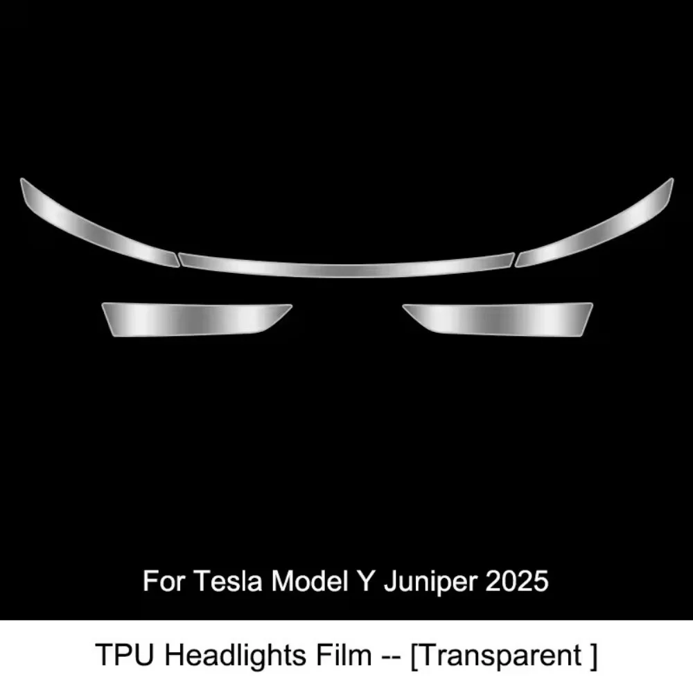 Scheinwerfer-Schutzfolie Launch TPU Transparente Rauchschwarze Scheinwerferfolie Dekor für Tesla Model Y Juniper 2025 Auto-Zubehör – Detail 3