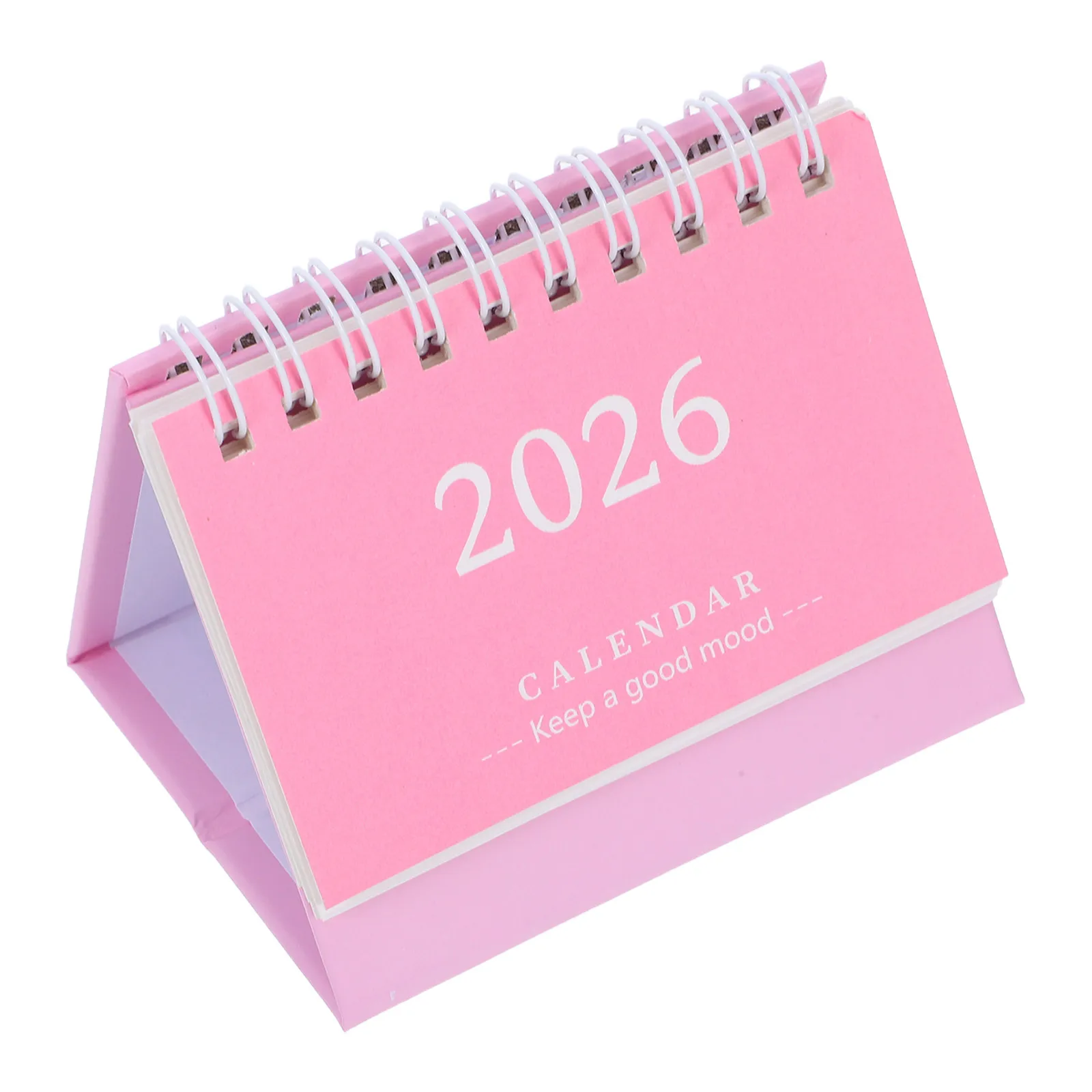 

2026 Small Desktop Calendar Foldable Standup Design Decorative Desk Planner Minimalist Solid Color Table Calendar for Work Study