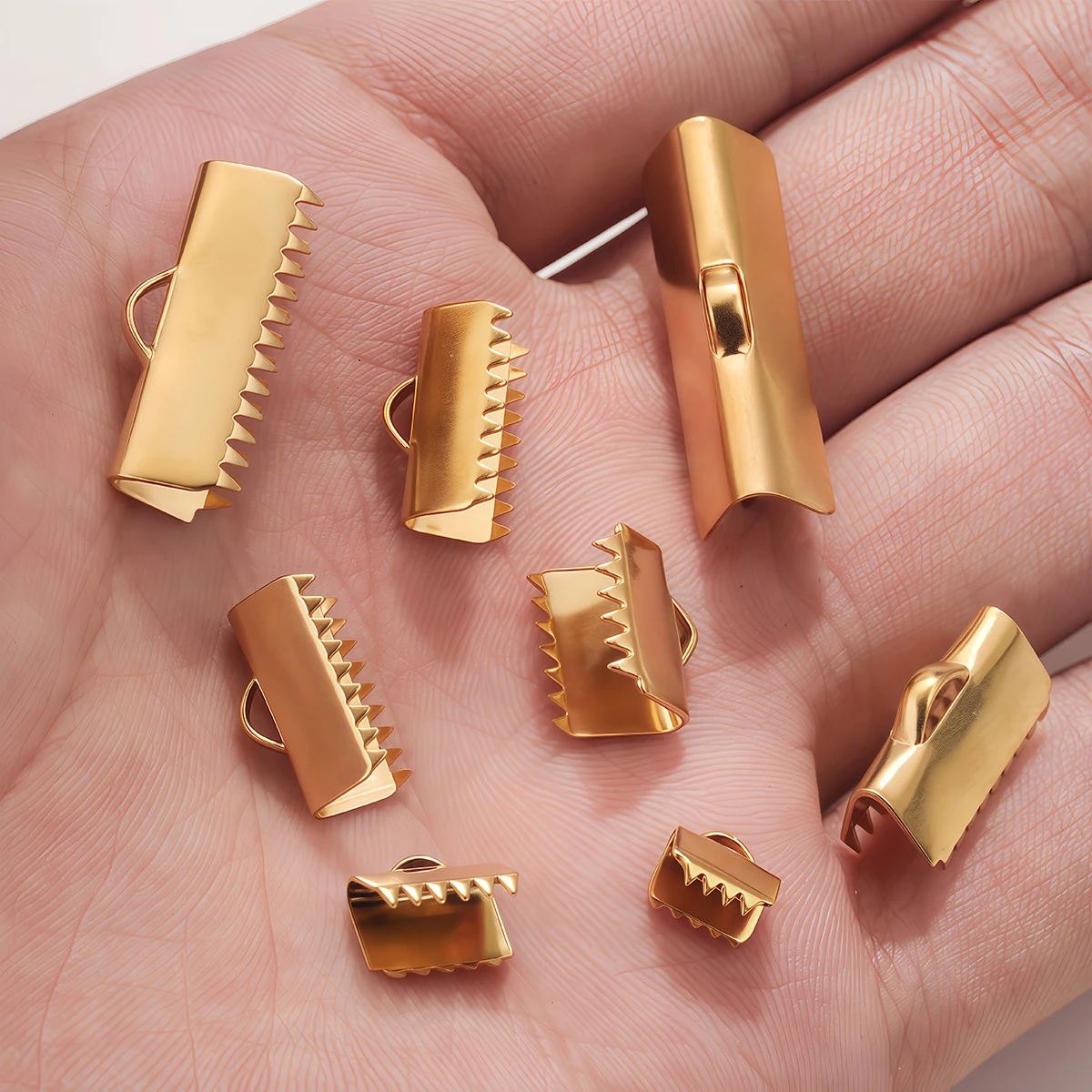 10/30 Stück 6,5-25 mm Edelstahl-Endkappen, Schnallen, Kordelverschlüsse, Verbindungsstücke für die DIY-Schmuckherstellung – Detail 9