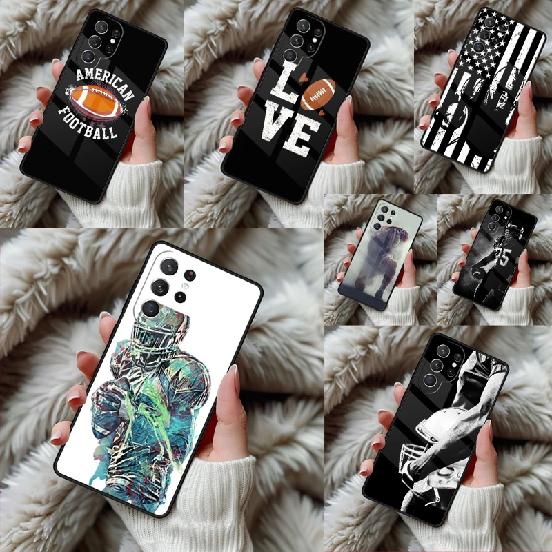 American football player sport Phone Case For Samsung Galaxy S24 S25 S26 Ultra S22 S23 Plus S21 S20 FE Note10 TPU Cover