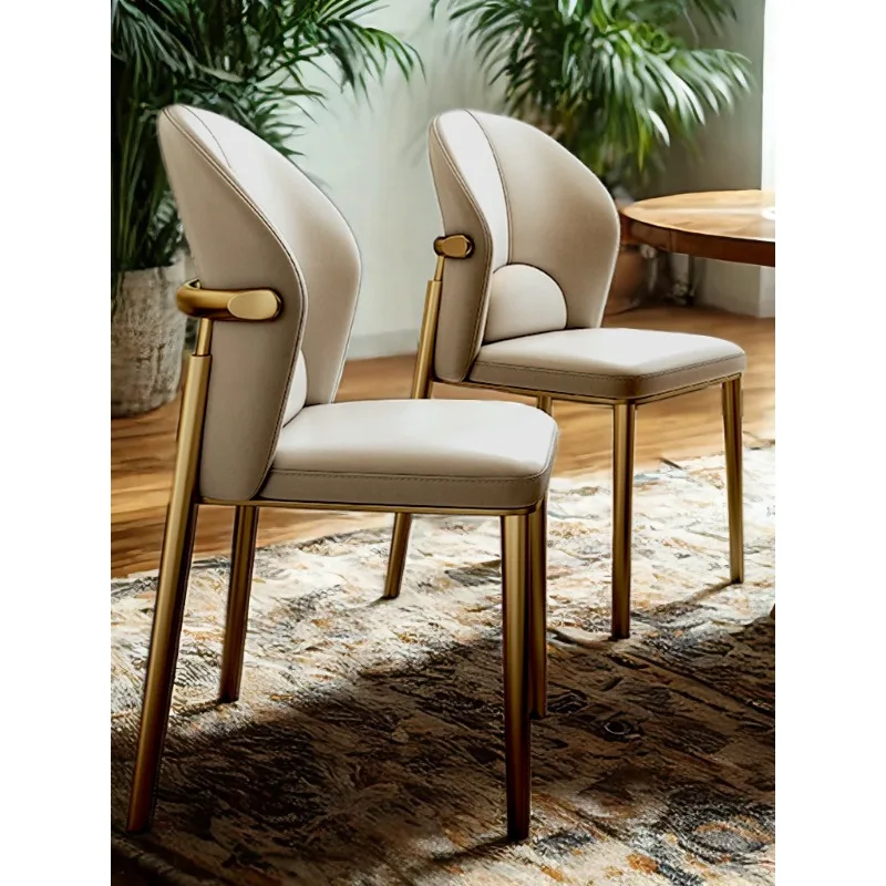 

Leather dining chair French new chair Household Italian comfortable premium dining table stool