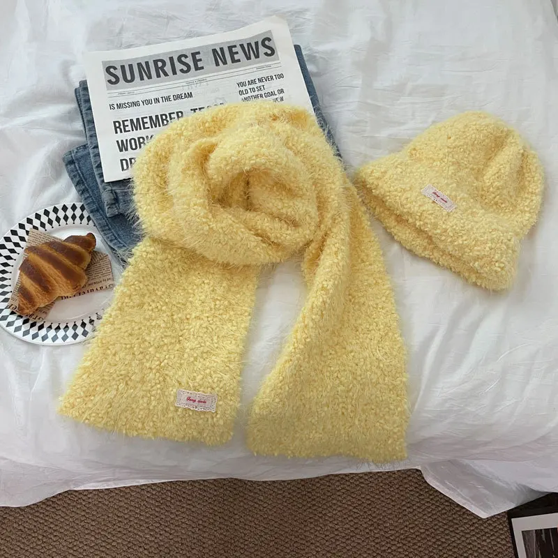 طقم قبعة وشاح شتوية للسيدات، قبعة صغيرة محبوكة دافئة وأوشحة للرقبة للسفر المكتبي اليومي