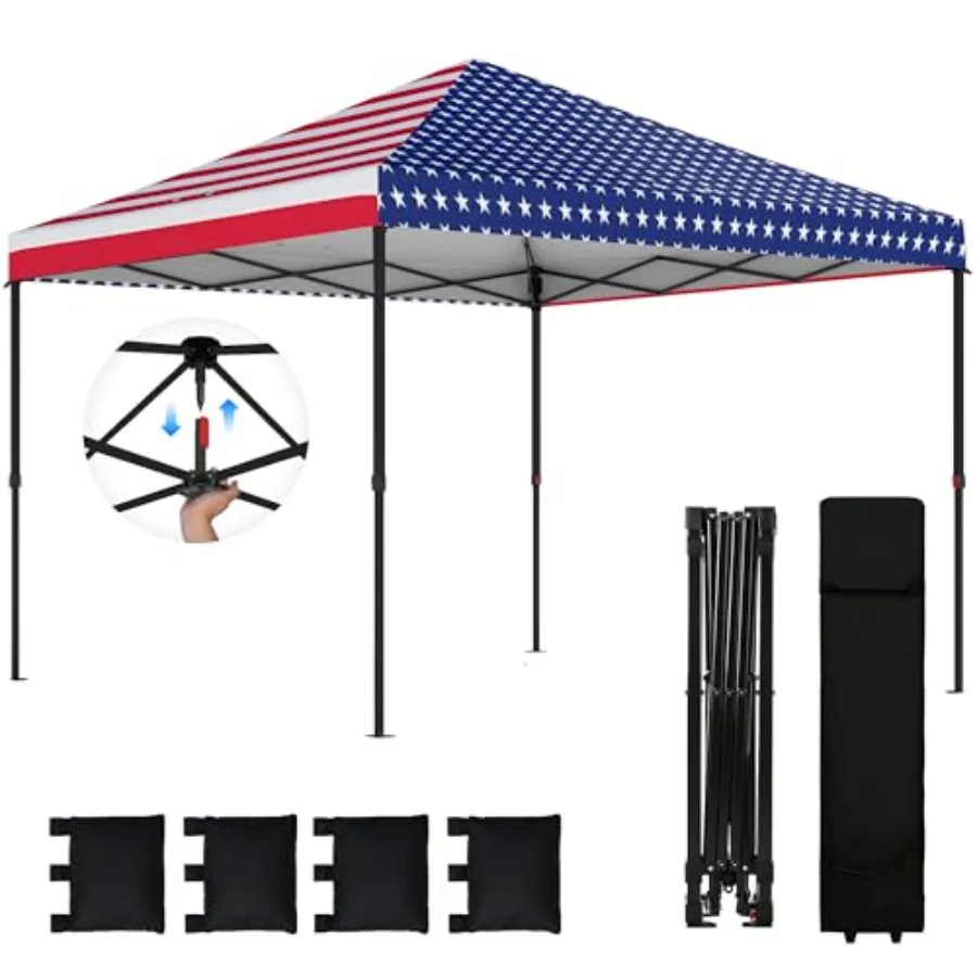 

10 x 10 ft Pop Up Canopy Tent with One Push Setup, Easy Setup Outdoor Portable Instant Canopy Shelter with Wheeled Carry Bag, S