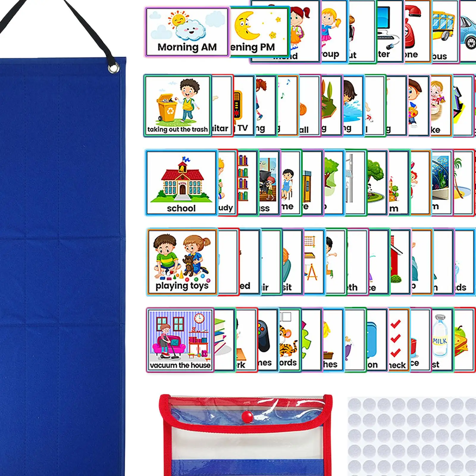 Crianças Horário Visual Calendário com 72 Peças Dot Rotina Cartões para Escola Home Chore Chart Materiais de Aprendizagem 4 Year Olds Criança